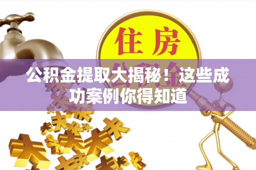 博尔塔拉蒙古公积金提取大揭秘！这些成功案例你得知道